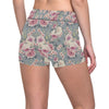 Peony Pattern Print Design PE05 Yoga Shorts