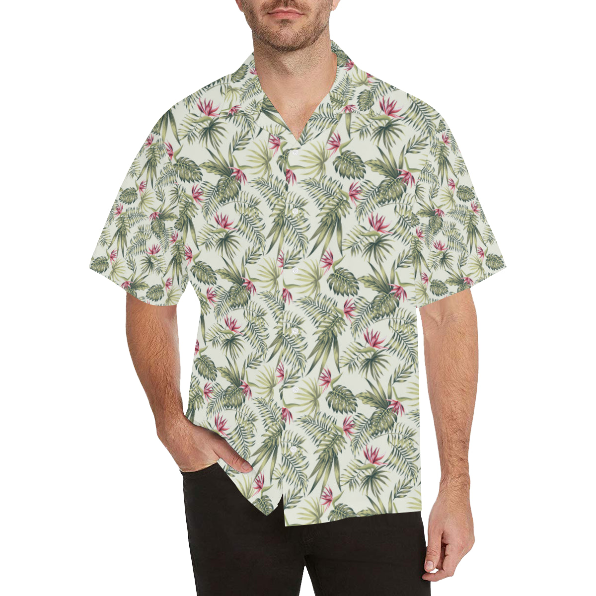 Bird Of Paradise Pattern Print Design 04 Men's Hawaiian Shirt