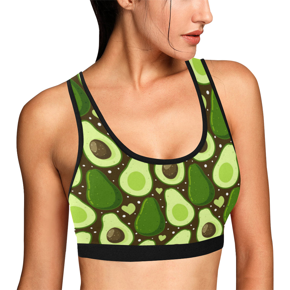 Avocado Pattern Print Design AC04 Sports Bra