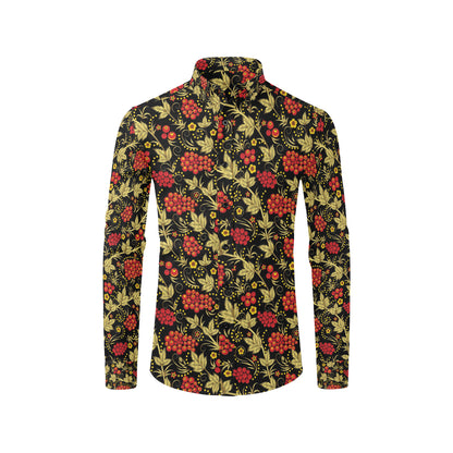 Cranberry Pattern Print Design CB02 Men's Long Sleeve Shirt