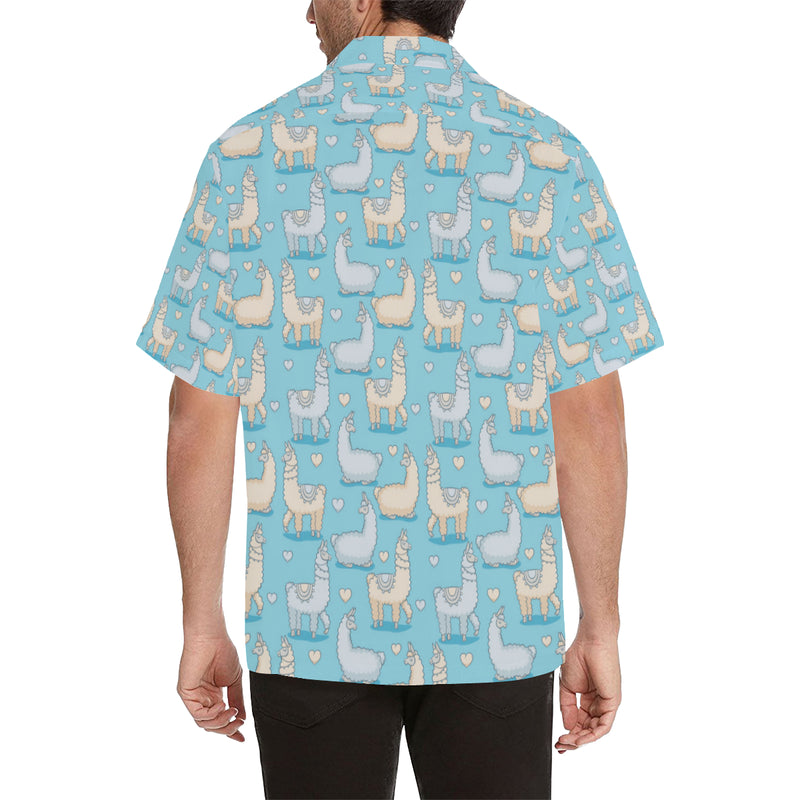 Alpaca Pattern Print Design 06 Men's Hawaiian Shirt