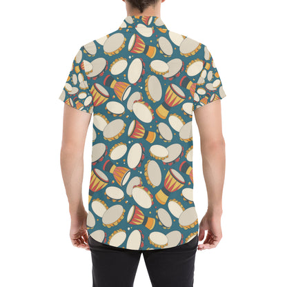 Tambourine Pattern Print Design 01 Men's Short Sleeve Button Up Shirt