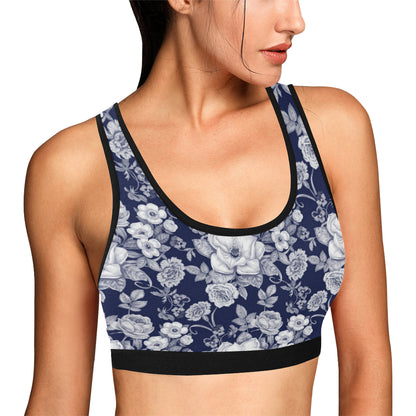 Floral Infrared Pattern Sports Bra