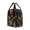 Red Hibiscus Tropical Insulated Lunch Bag