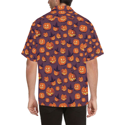 Halloween Pumpkin Pattern Print Design 03 Men's Hawaiian Shirt