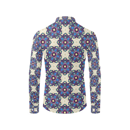 lotus Boho Pattern Print Design LO08 Men's Long Sleeve Shirt