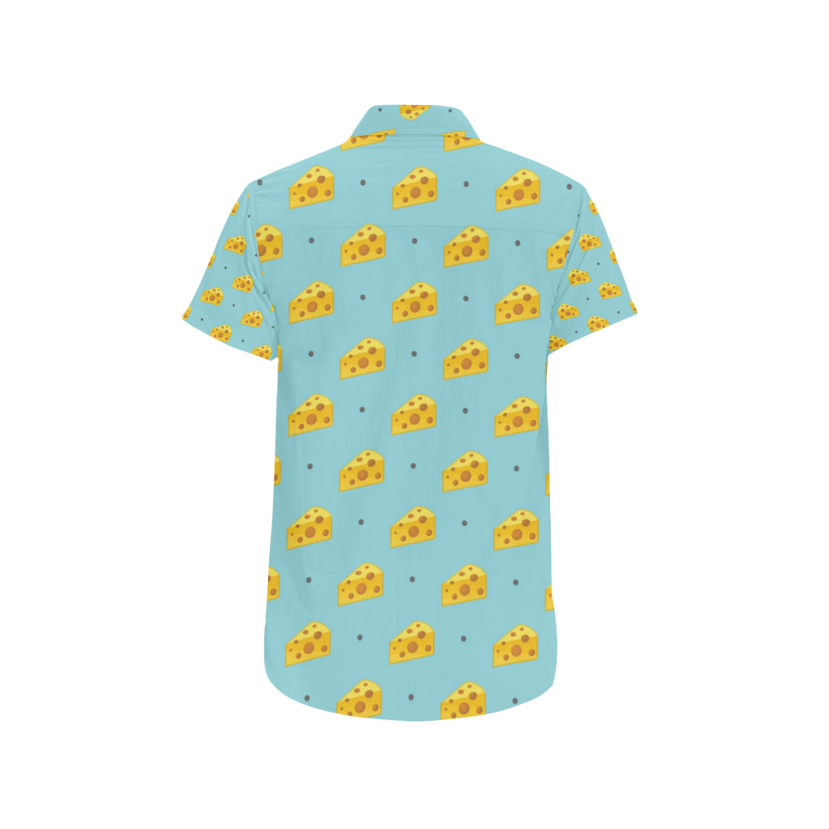 Cheese Pattern Print Design 02 Men's Short Sleeve Button Up Shirt