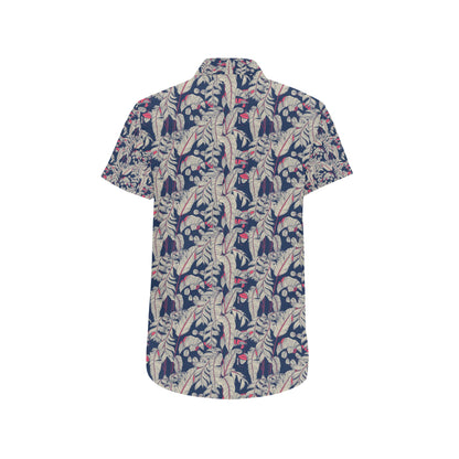 Bird Of Paradise Pattern Print Design 03 Men's Short Sleeve Button Up Shirt