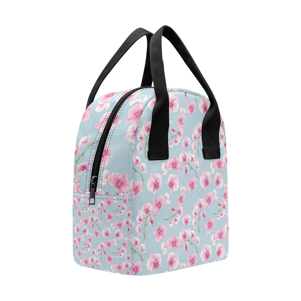 Orchid Pink Pattern Print Design OR01 Insulated Lunch Bag