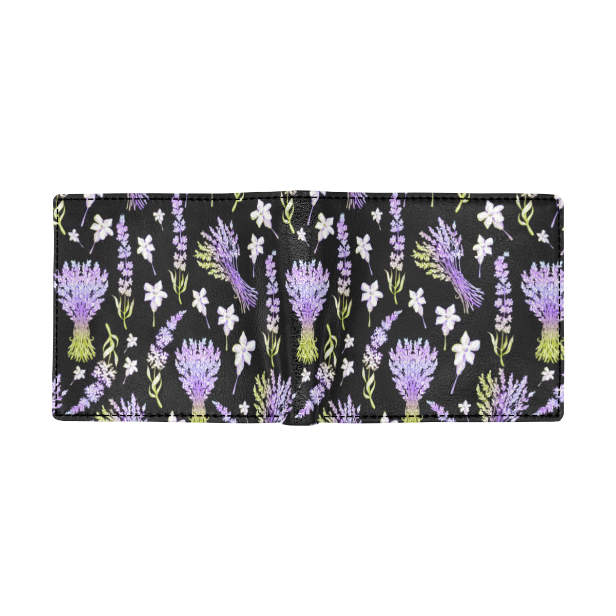 Lavender Pattern Print Design LV04 Men's ID Card Wallet