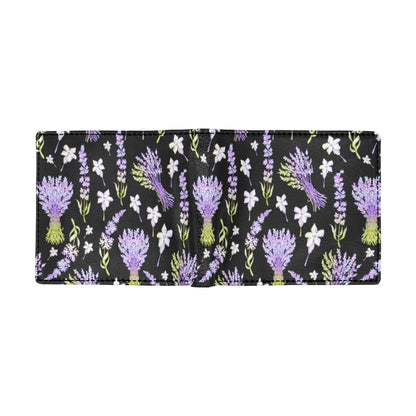 Lavender Pattern Print Design LV04 Men's ID Card Wallet