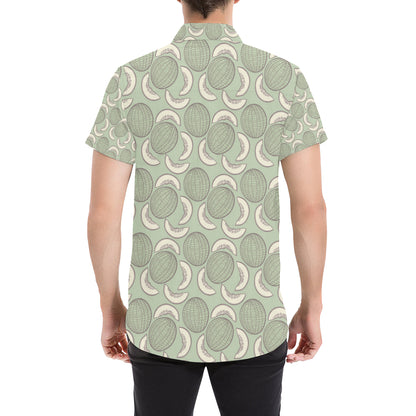 Cantaloupe Pattern Print Design 01 Men's Short Sleeve Button Up Shirt