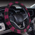 Pink Tartan Plaid Pattern Steering Wheel Cover with Elastic Edge