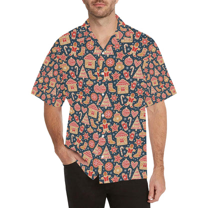 Gingerbread Pattern Print Design 03 Men's Hawaiian Shirt