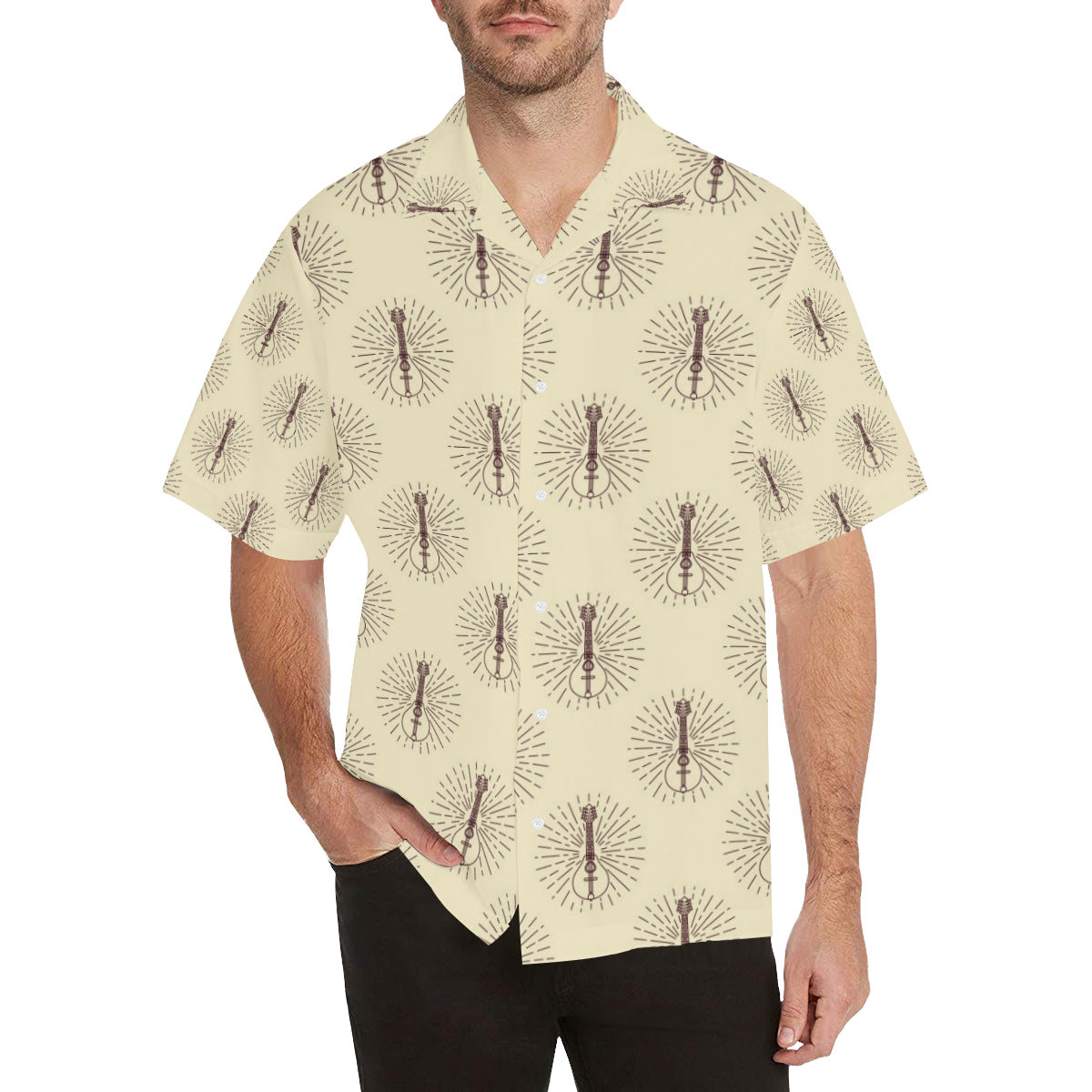 Mandolin Pattern Print Design 02 Men's Hawaiian Shirt