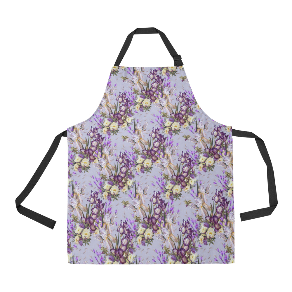 Iris Pattern Print Design IR07 Apron with Pocket