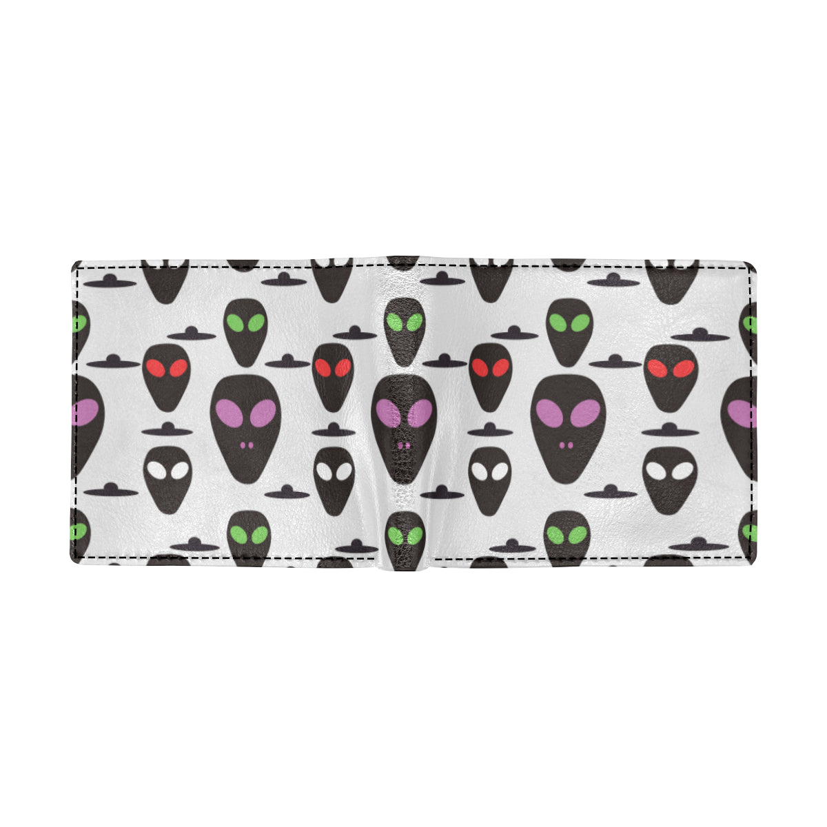 Alien Pattern Print Design 06 Men's ID Card Wallet