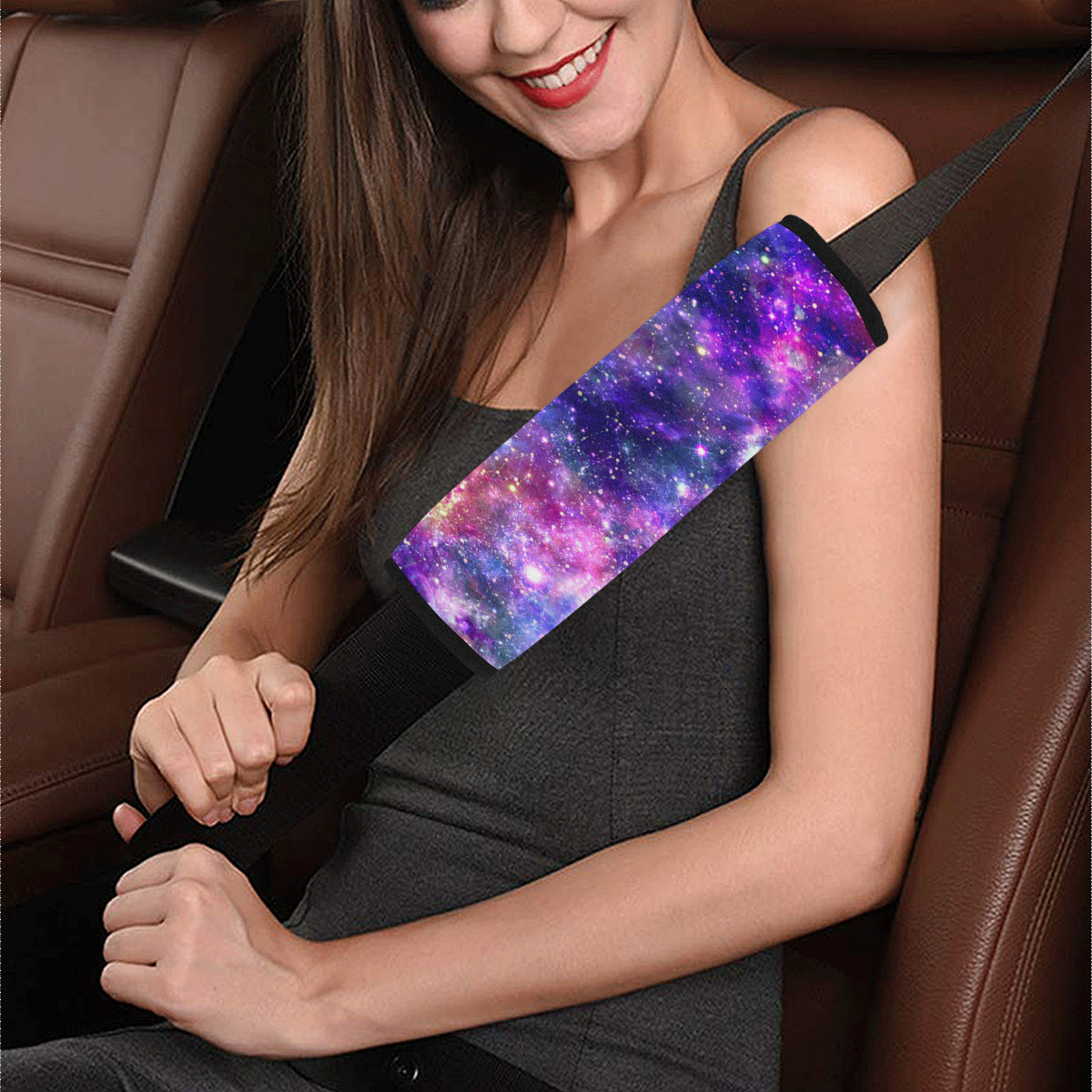 Galaxy Night Stardust Space Print Car Seat Belt Cover
