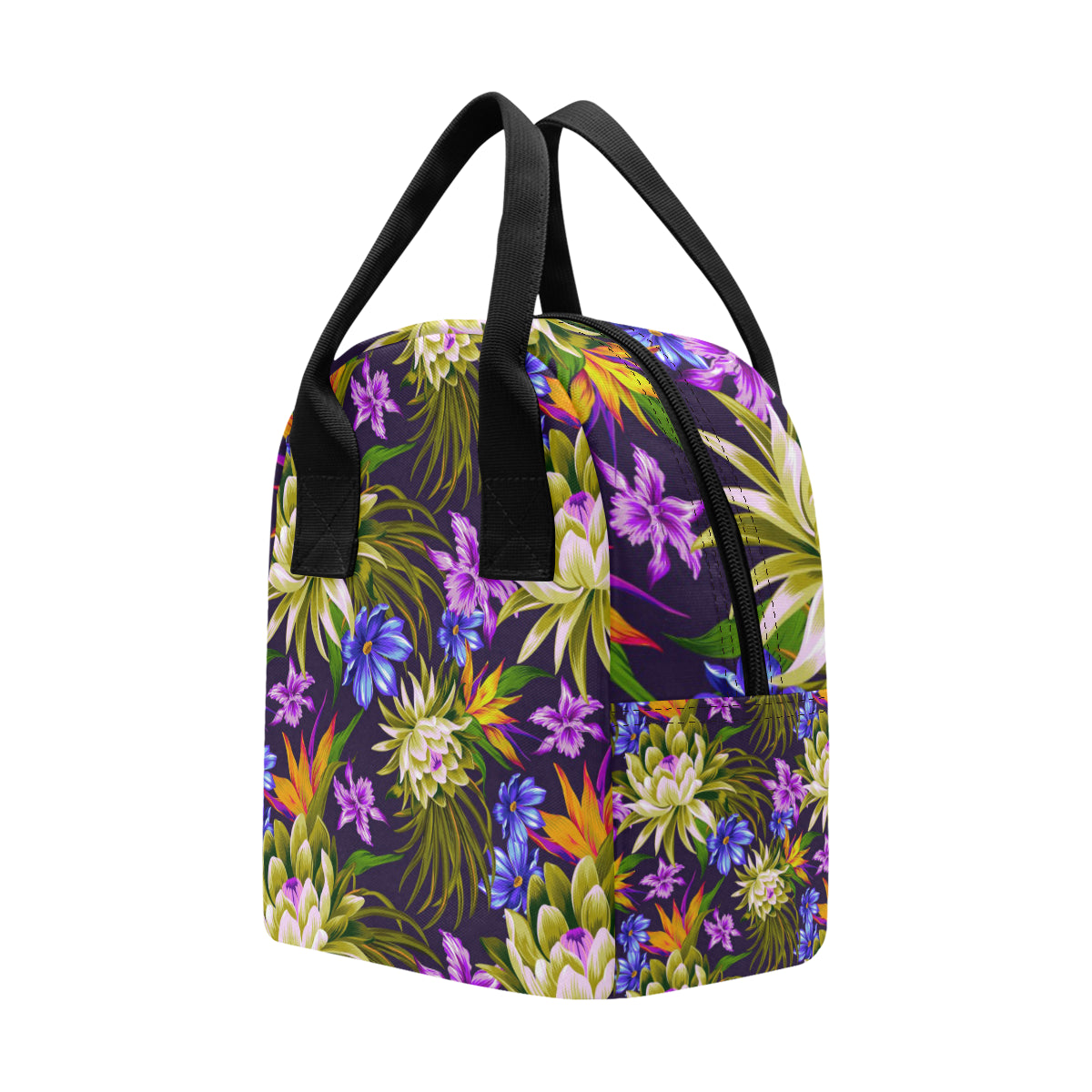 Water Lily Pattern Print Design WL08 Insulated Lunch Bag