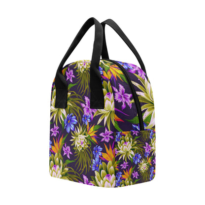 Water Lily Pattern Print Design WL08 Insulated Lunch Bag