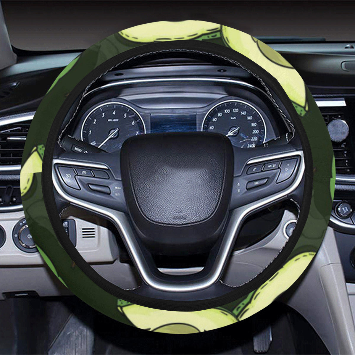 Avocado Pattern Print Design AC07 Steering Wheel Cover with Elastic Edge