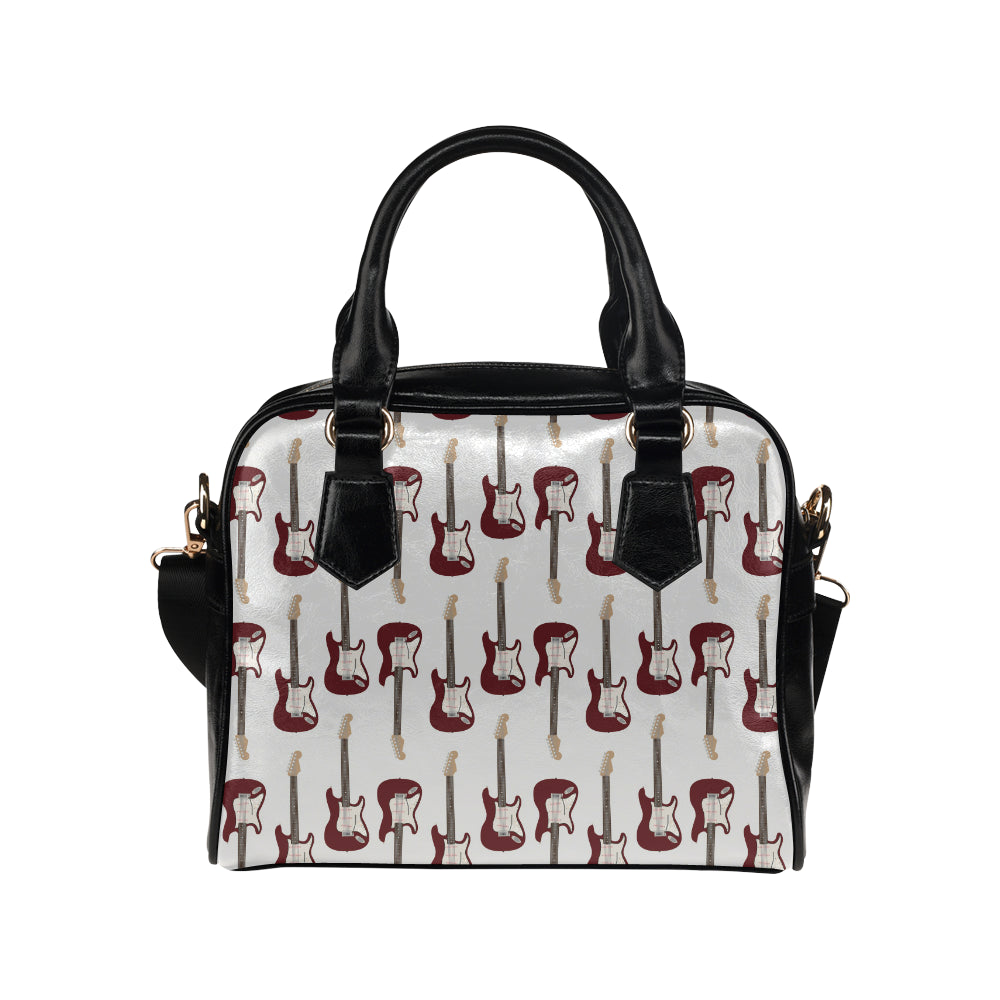 Bass Guitar Pattern Print Design 03 Shoulder Handbag