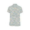 Daisy Pattern Print Design DS012 Men's Short Sleeve Button Up Shirt