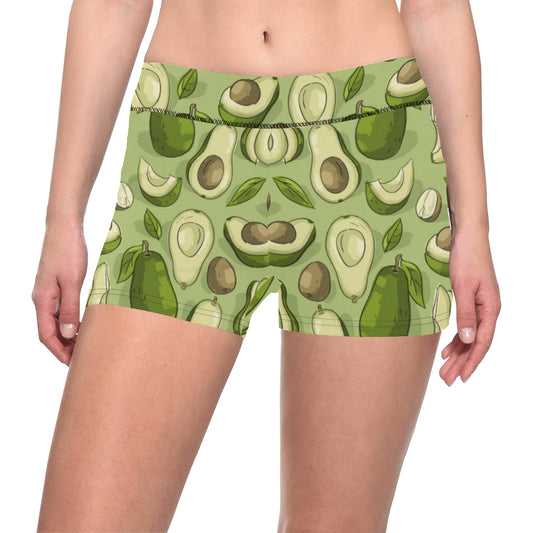 Avocado Pattern Print Design AC03 Yoga Shorts