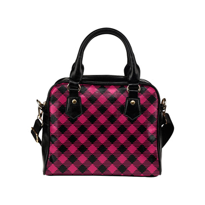 Buffalo check Pink Pattern Print Design 01 Shoulder Handbag