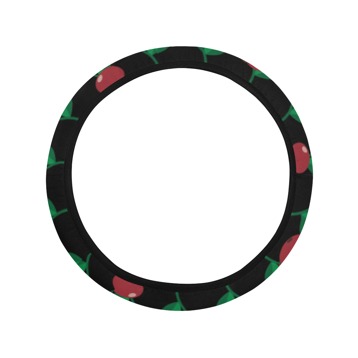 Cranberry Pattern Print Design CB01 Steering Wheel Cover with Elastic Edge