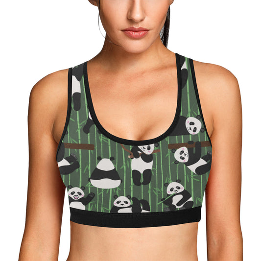Panda Pattern Print Design A04 Sports Bra