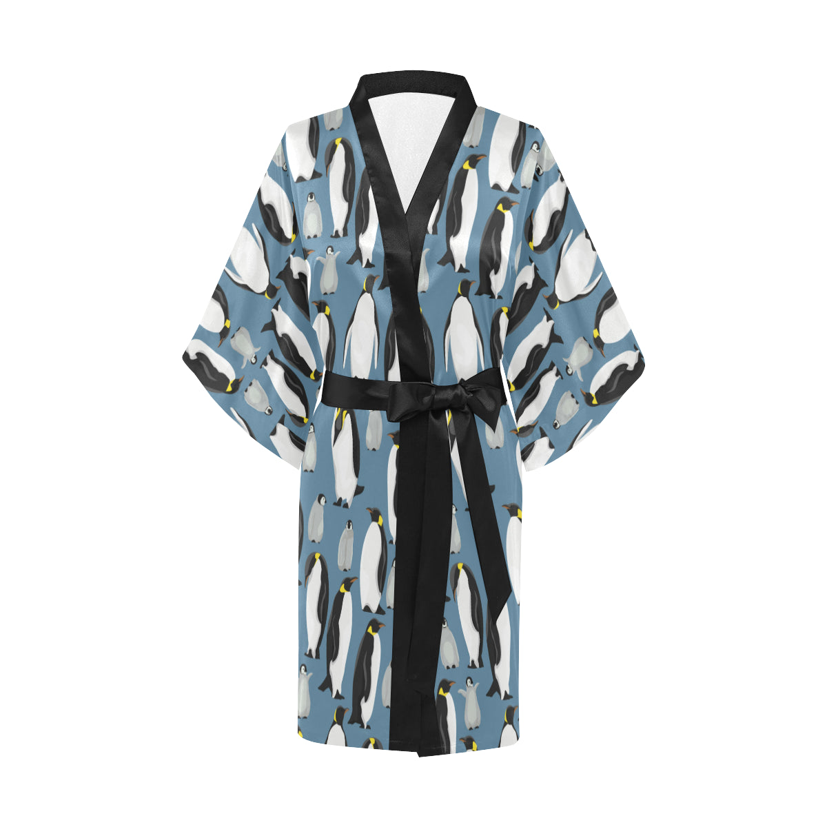 Penguin Pattern Print Design A03 Women's Short Kimono