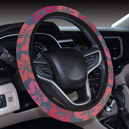 Hawaiian Themed Pattern Print Design H018 Steering Wheel Cover with Elastic Edge