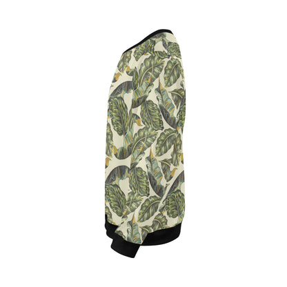 Banana Leaf Pattern Print Design BL08 Men Long Sleeve Sweatshirt