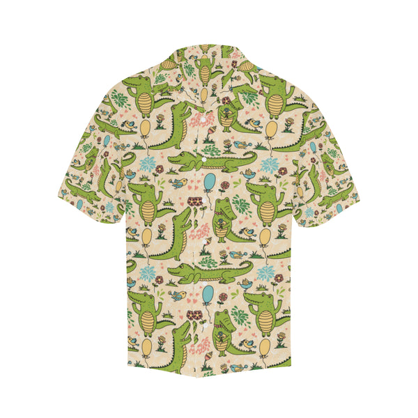 Alligator Pattern Print Design 01 Mens Hawaiian Shirt Jorjune