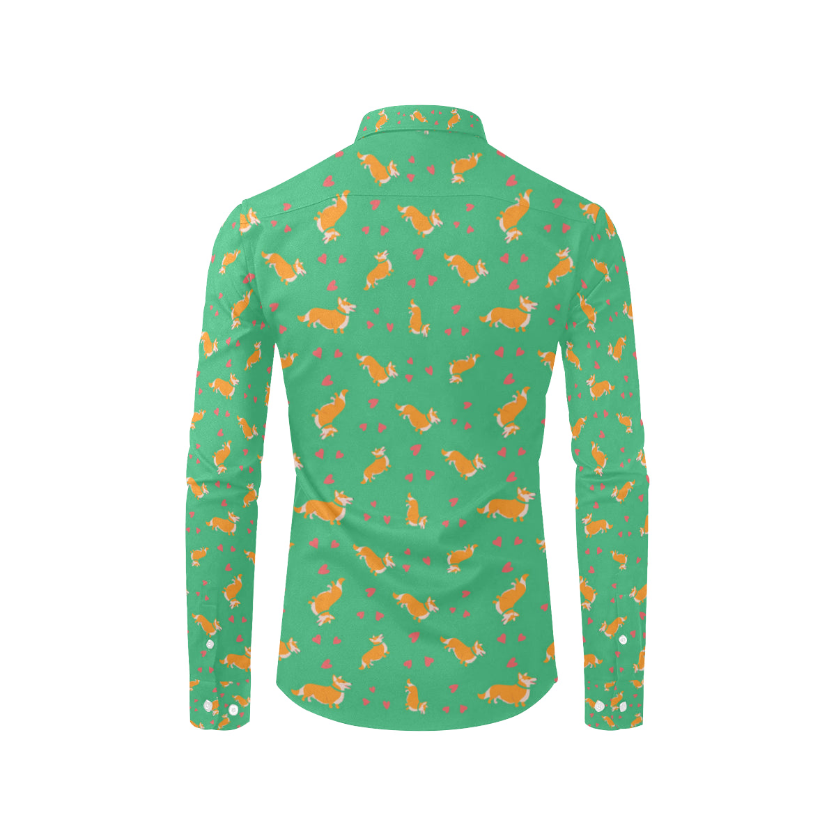 Cardigan Welsh Corgis Pattern Print Design 03 Men's Long Sleeve Shirt