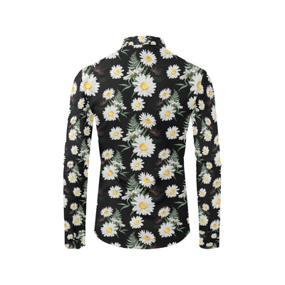 Daisy Pattern Print Design DS07 Men's Long Sleeve Shirt