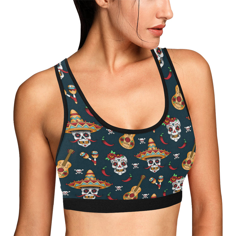 sugar skull Mexican Sports Bra