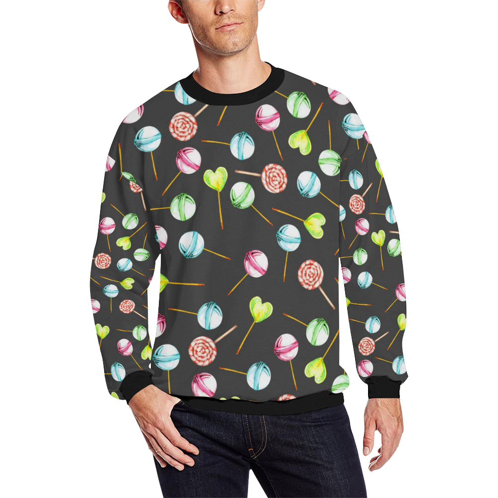 Lollipop Pattern Print Design LL02 Men Long Sleeve Sweatshirt