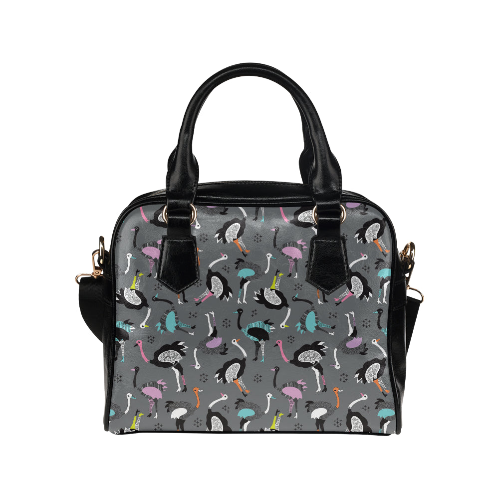 Ostrich Pattern Print Design 01 Shoulder Handbag