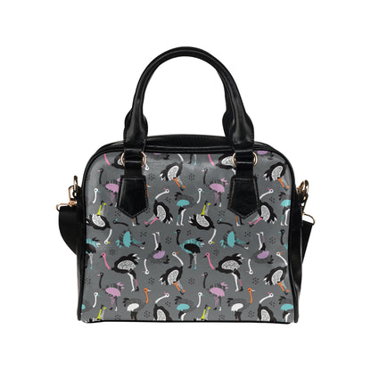 Ostrich Pattern Print Design 01 Shoulder Handbag