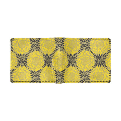 Sunflower Pattern Print Design SF06 Men's ID Card Wallet