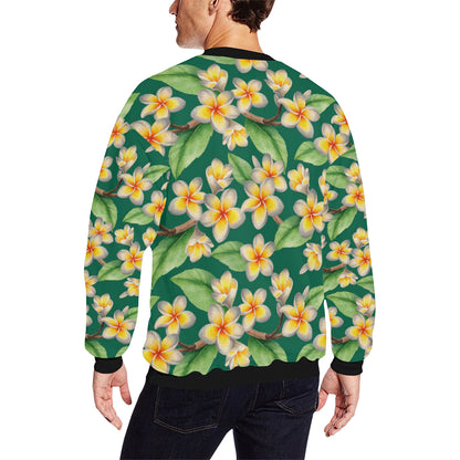 Plumeria Pattern Print Design PM07 Men Long Sleeve Sweatshirt