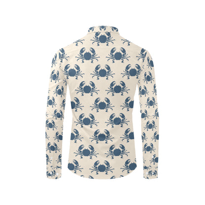 Crab Pattern Print Design 02 Men's Long Sleeve Shirt