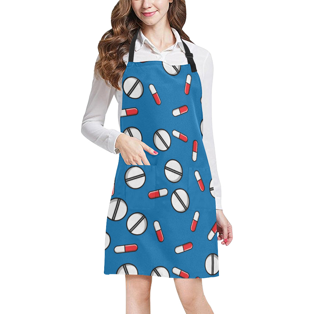 Pill Pattern Print Design A05 Apron with Pocket