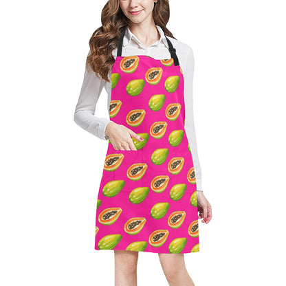 Papaya Pattern Print Design PP02 Apron with Pocket