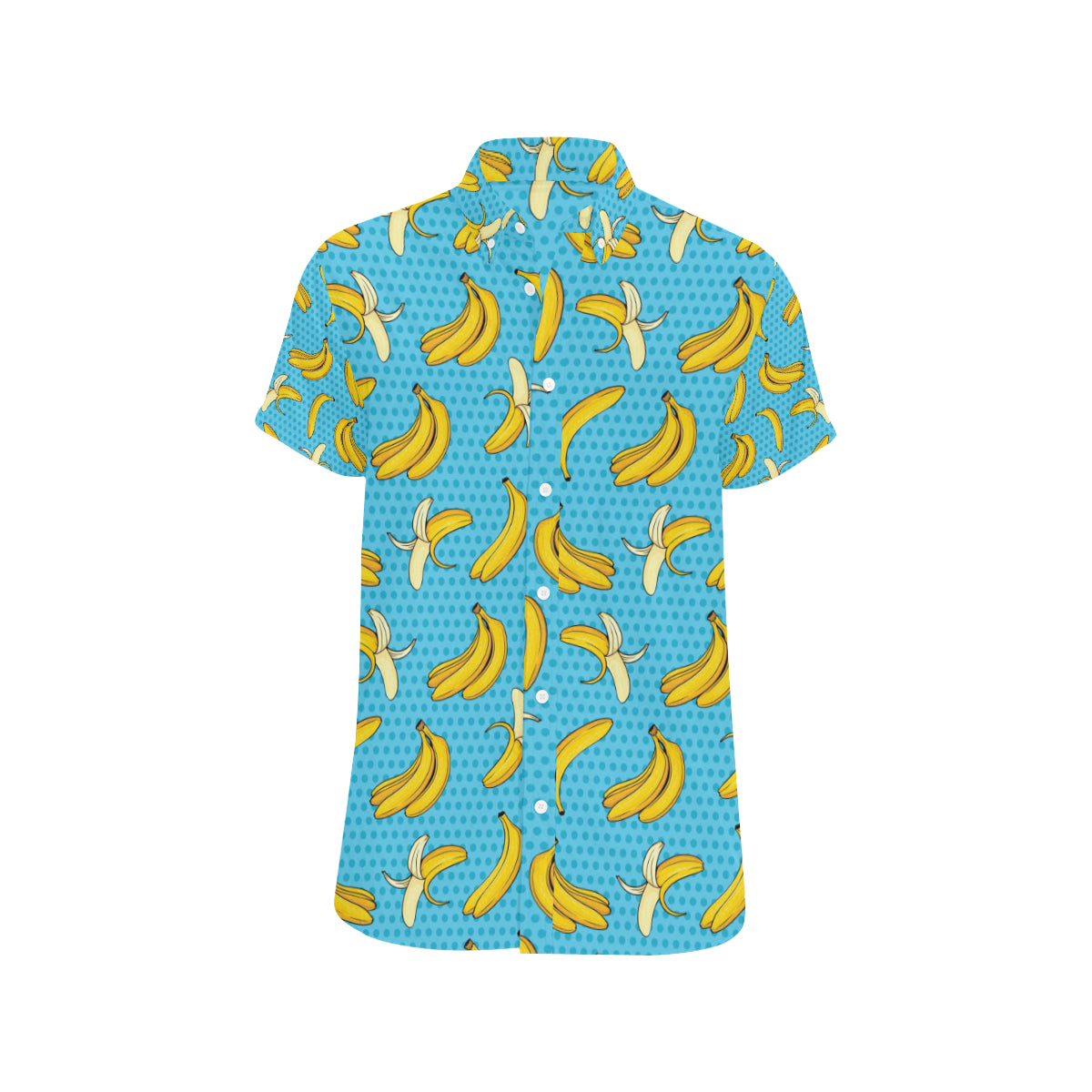 Banana Pattern Print Design BA08 Men's Short Sleeve Button Up Shirt