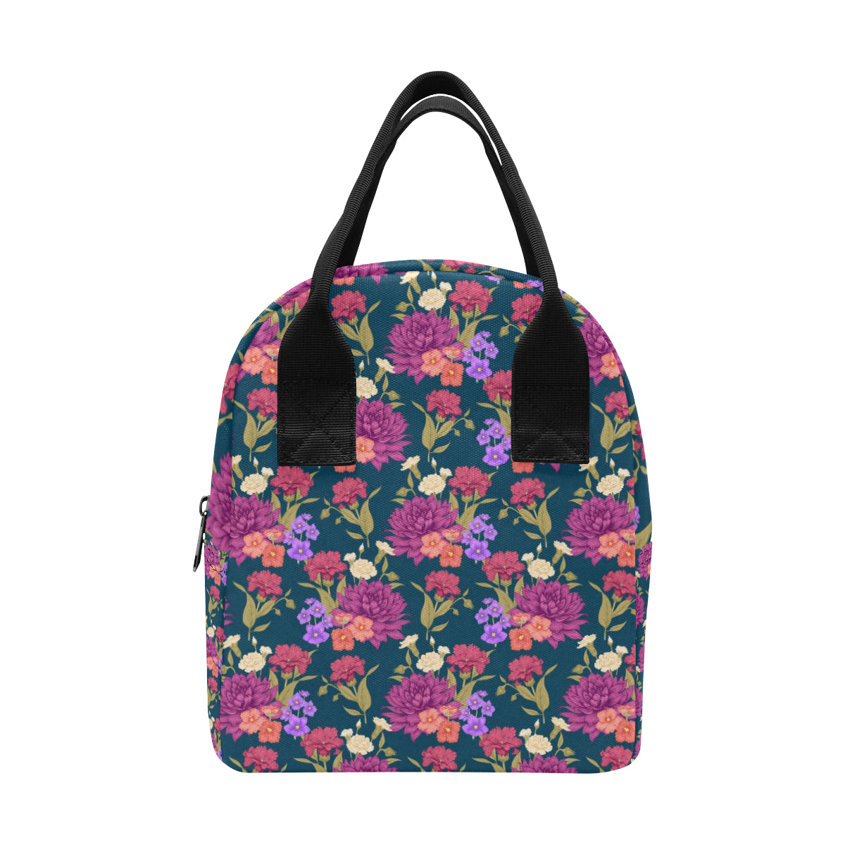 Dahlia Pattern Print Design DH01 Insulated Lunch Bag