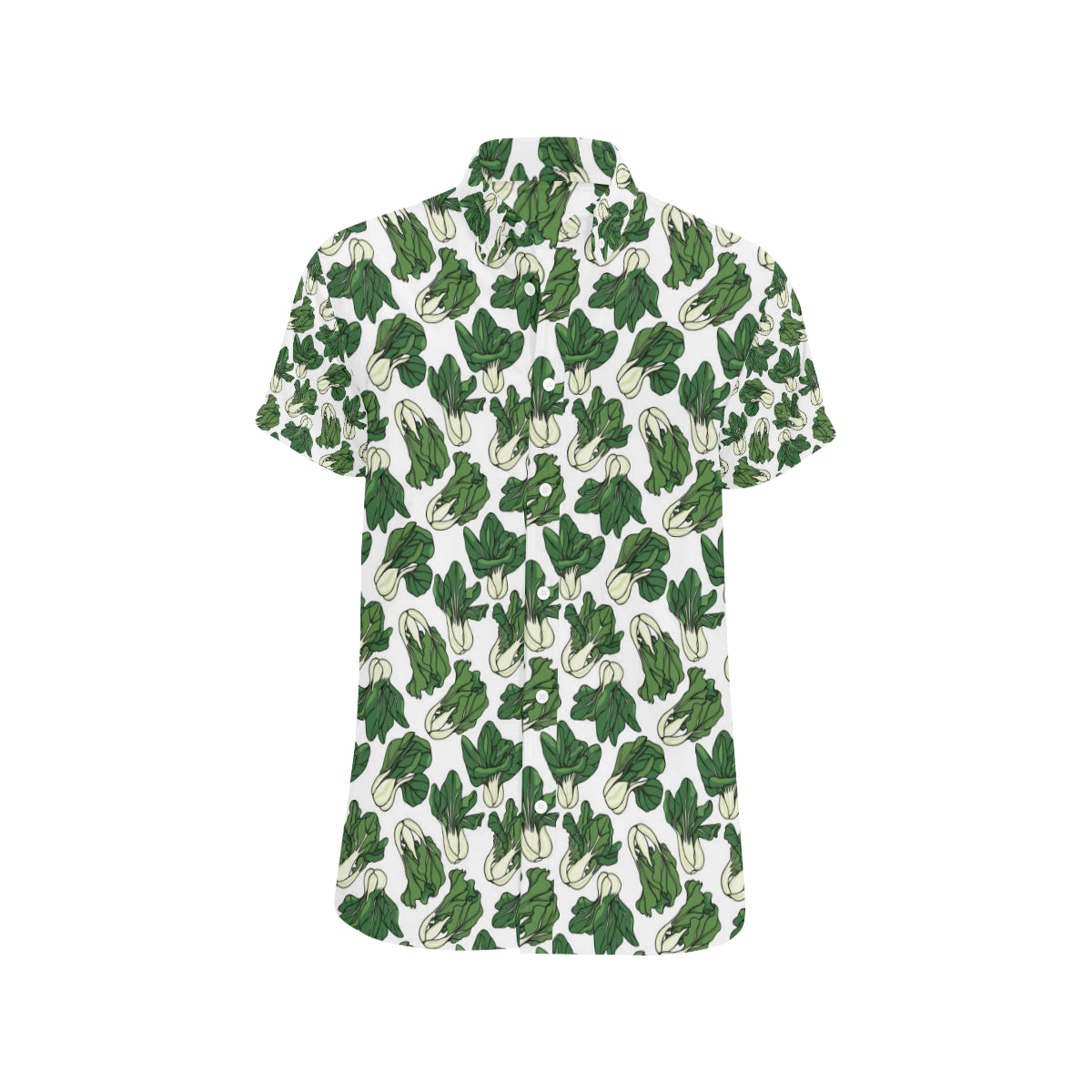 Bok Choy Pattern Print Design 02 Men's Short Sleeve Button Up Shirt
