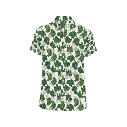 Bok Choy Pattern Print Design 02 Men's Short Sleeve Button Up Shirt